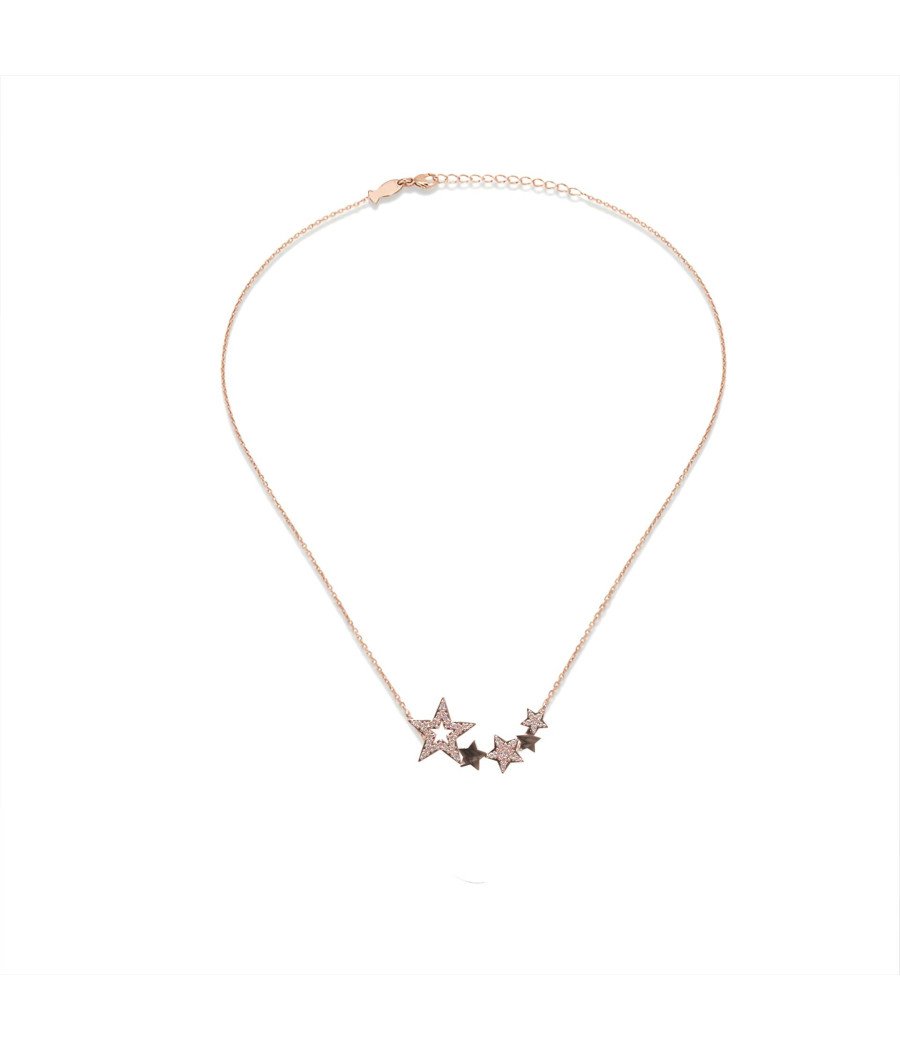 Collar de Oro Rosa con Estrellas Regalo Romántico para Ella