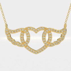 Collar Corazón Etéreo con Alas 0099