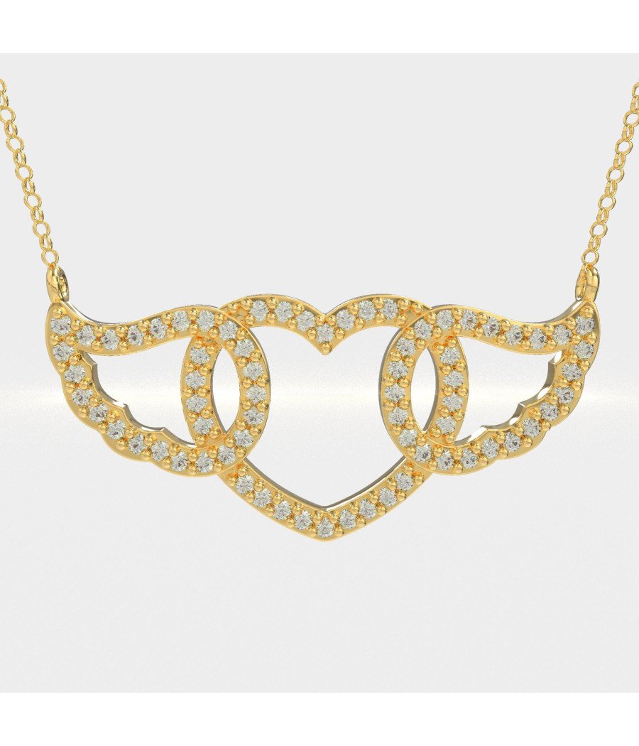 Collar Corazón Etéreo con Alas 0099