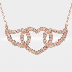 Αιθέριο Κολιέ Καρδιά με Φτερά 0099