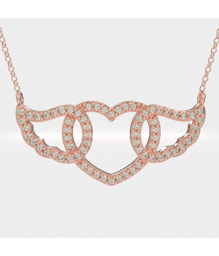 Collar Corazón Etéreo con Alas 0099