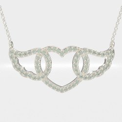 Αιθέριο Κολιέ Καρδιά με Φτερά 0099