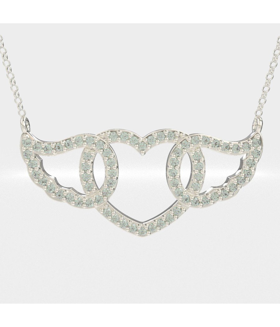 Collar Corazón Etéreo con Alas 0099