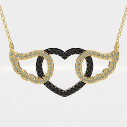 Celestial Romance Ουράνιο Κολιέ Αγάπης με Φτερά 0099MP