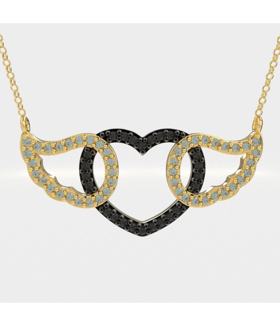 Celestial Romance Love Necklace with Wings 0099MP