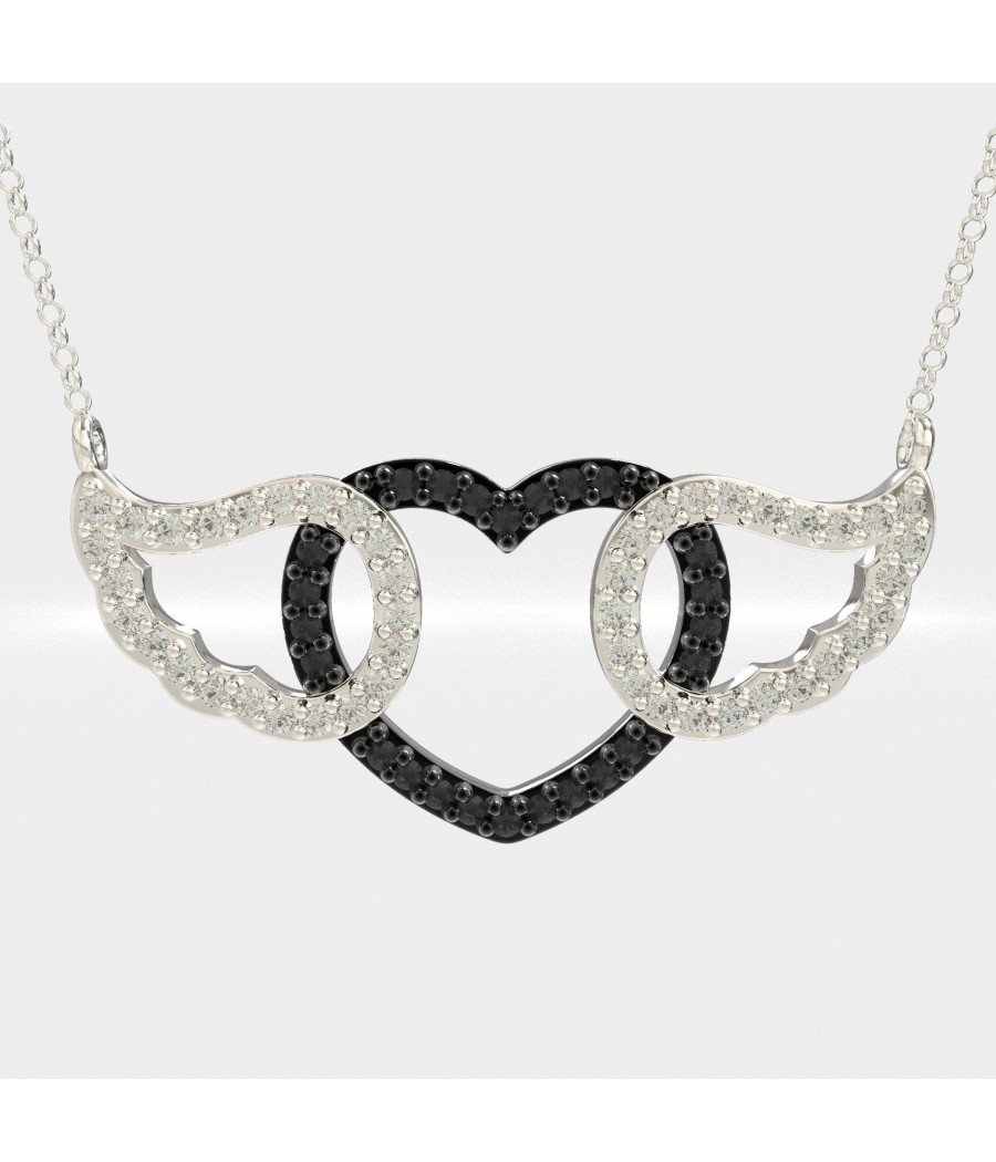 Celestial Romance Love Necklace with Wings 0099MP