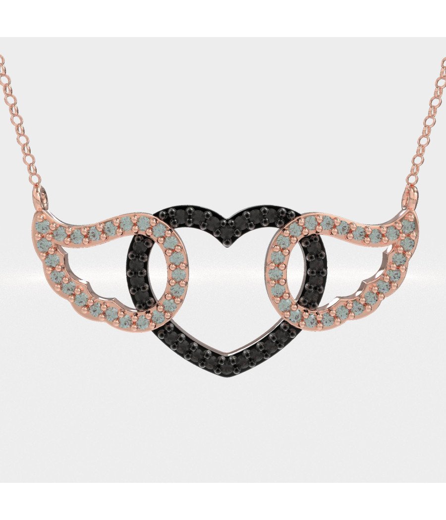 Celestial Romance Love Necklace with Wings 0099MP