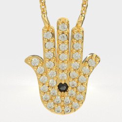 Κομψό Κολιέ Φατιμά Με Ζιργκόν 0012