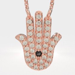 Κομψό Κολιέ Φατιμά Με Ζιργκόν 0012