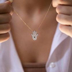 Hamsa-Halskette - Hand der Fatima-Anhänger 0012