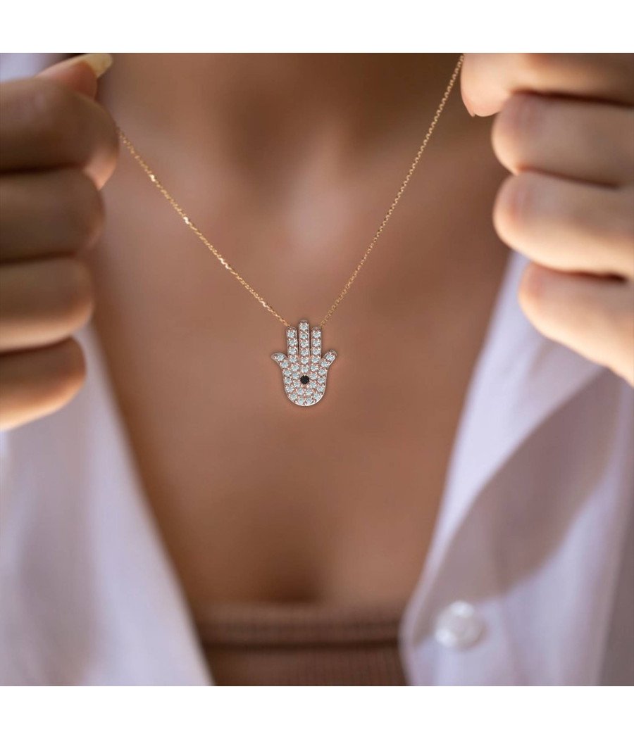 Hamsa-Halskette - Hand der Fatima-Anhänger 0012