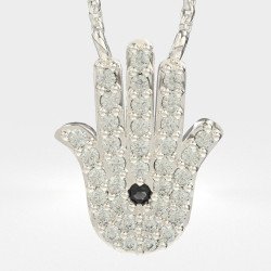 Κομψό Κολιέ Φατιμά Με Ζιργκόν 0012