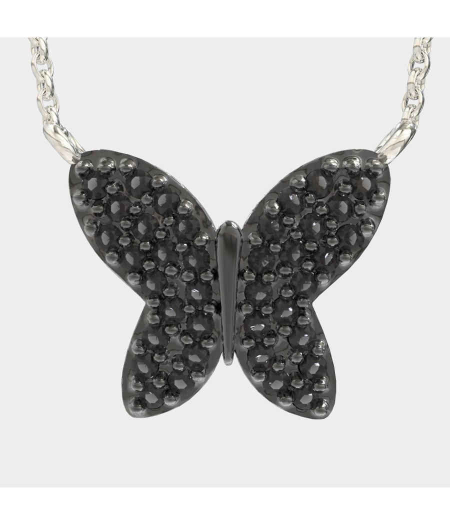 Elegante Collar Mariposa Plata 925 Con Circonitas 0011MP