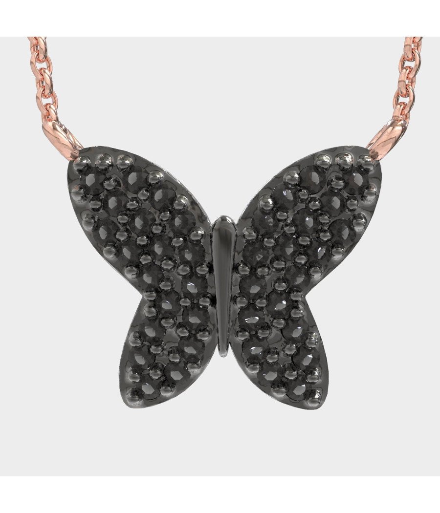Elegante Collar Mariposa Plata 925 Con Circonitas 0011MP