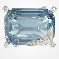 Luxurious Δαχτυλίδι Με Blue Topaz Και Διαμάντια 0662L