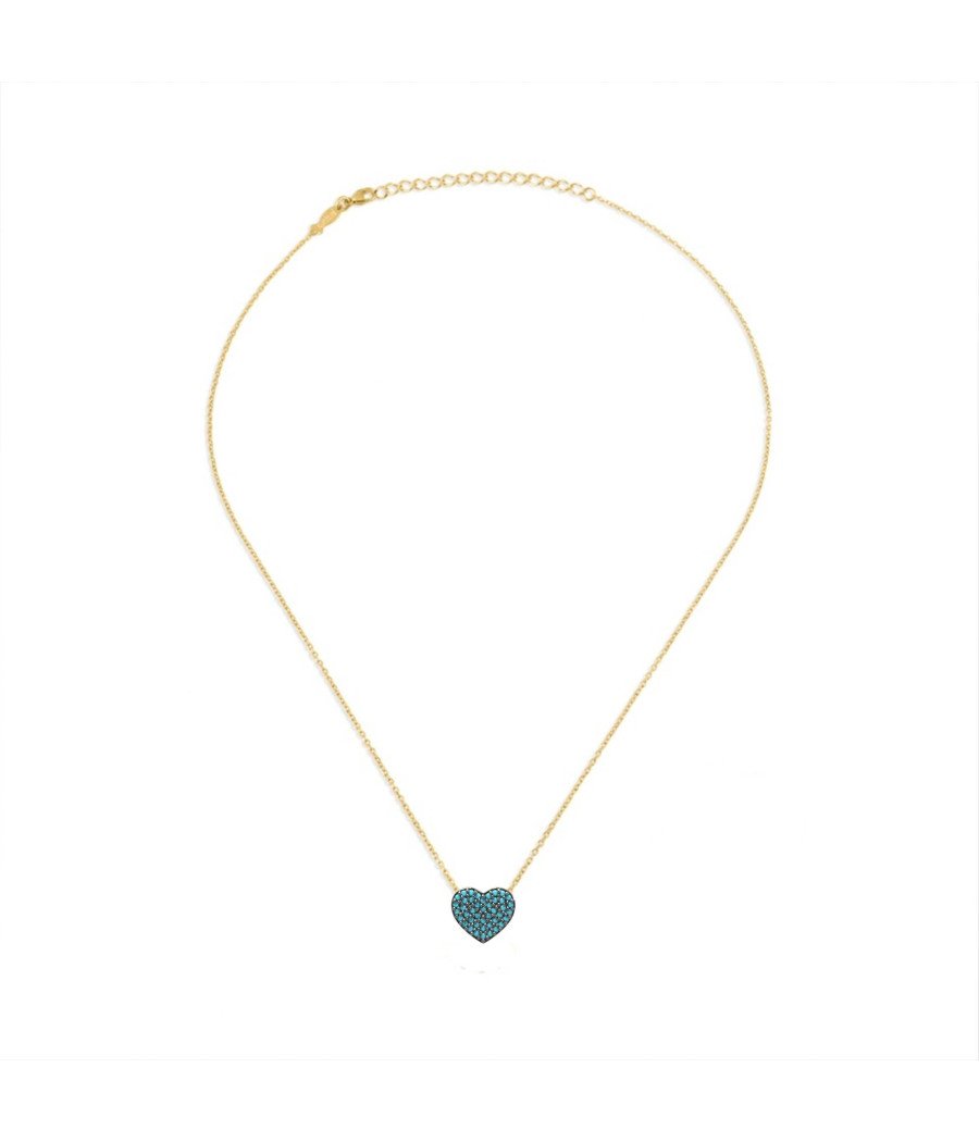 Caribbean Heart Necklace with Turquoise Zircon 0009TP