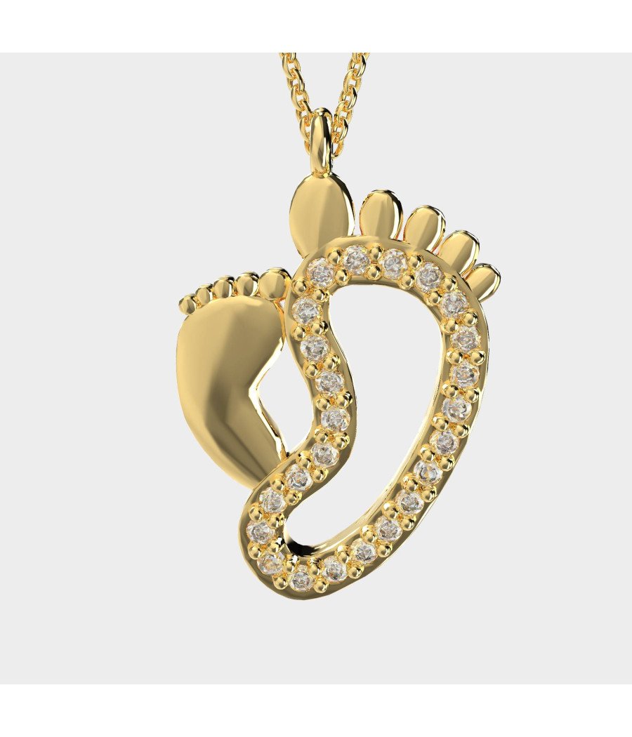 Ασημένιο Κολιέ Πατουσάκια Μαμάς Και Μωρού - Δώρο Κολιέ