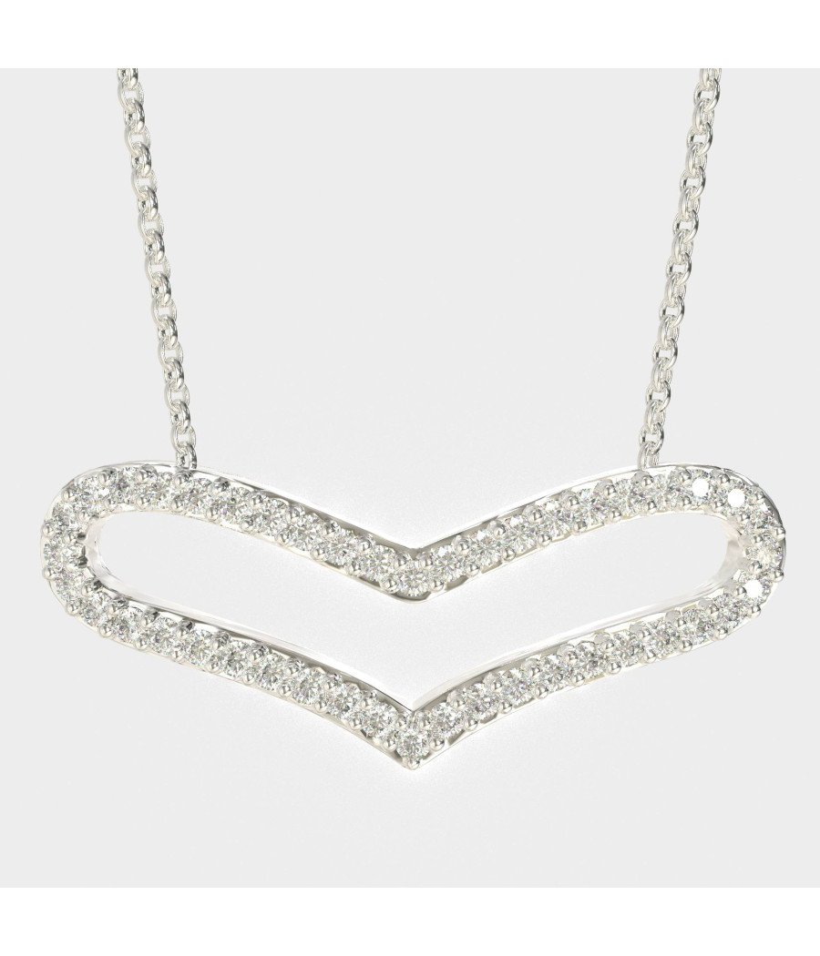 Silver Heart Necklace Romantic Gift For Her 0141
