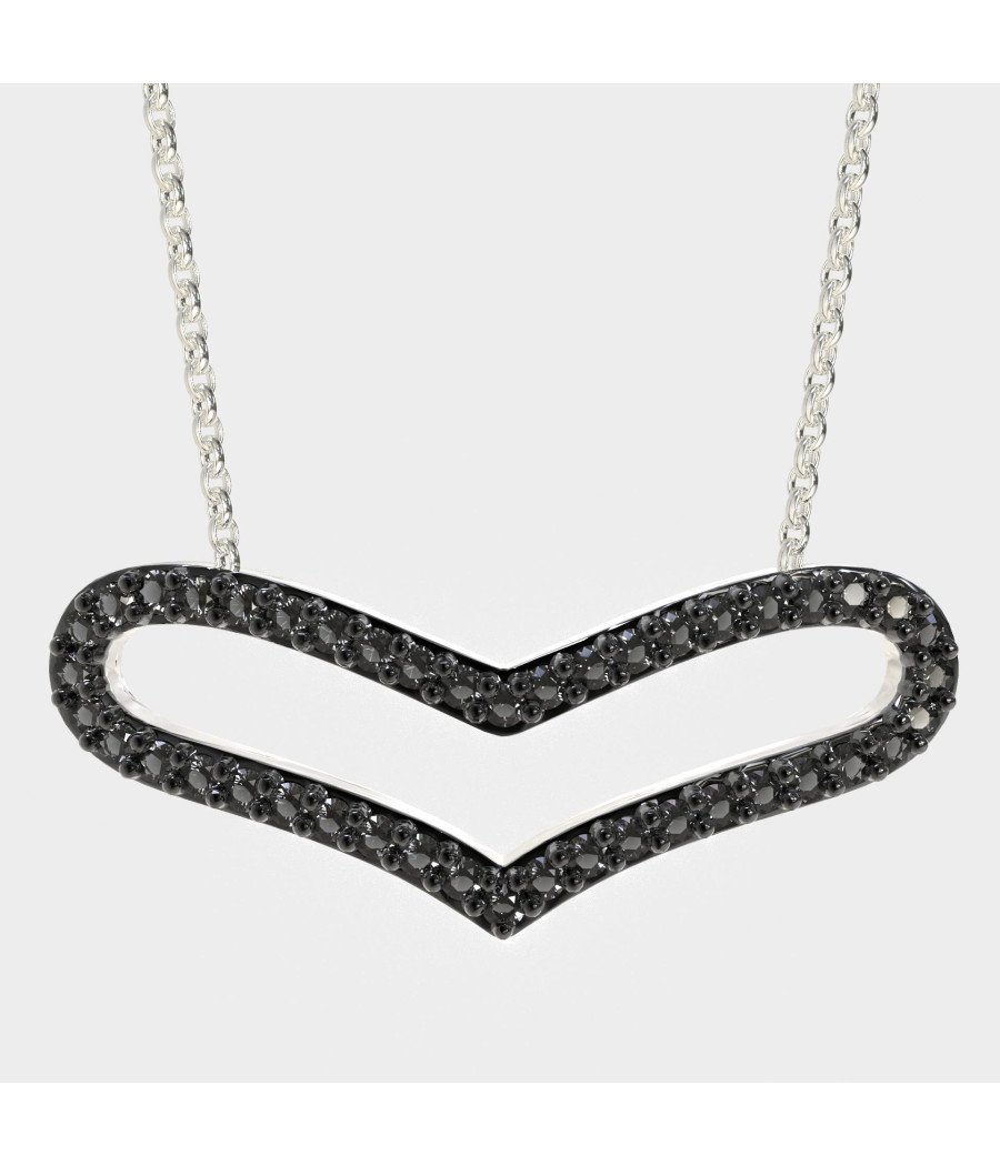 Серебряное ожерелье-сердце Dark Allure 0141MP