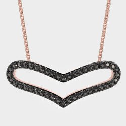 Серебряное ожерелье-сердце Dark Allure 0141MP