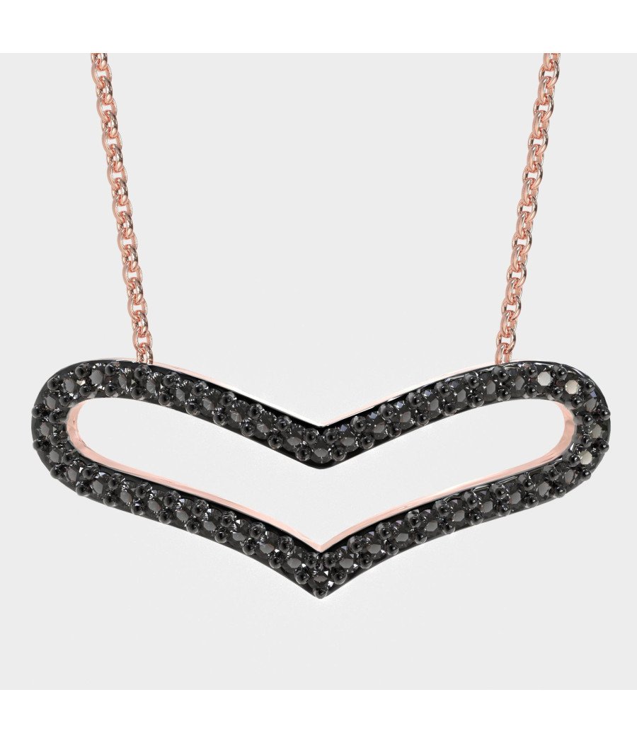 Серебряное ожерелье-сердце Dark Allure 0141MP