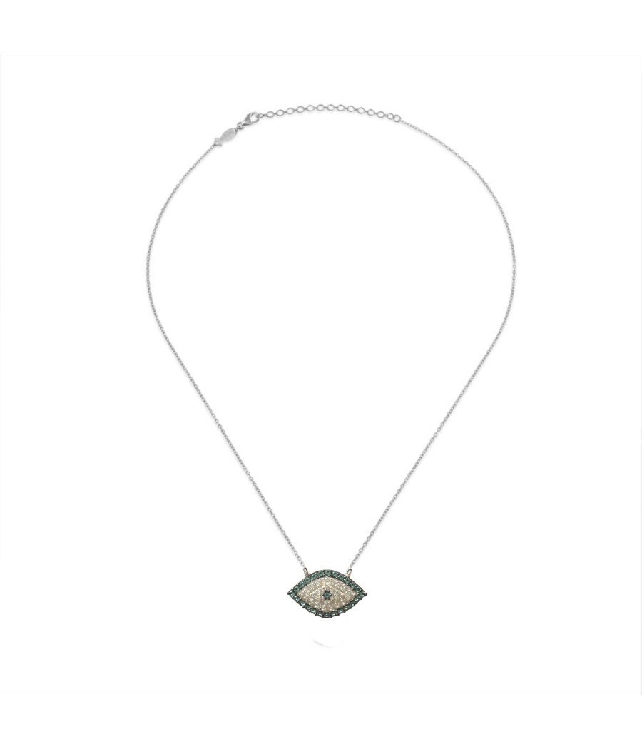 Collier délicat en argent avec breloque œil symbolique 0196MPP