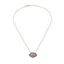 Collier moderne d'amulettes grecques en or rose 0196MPP