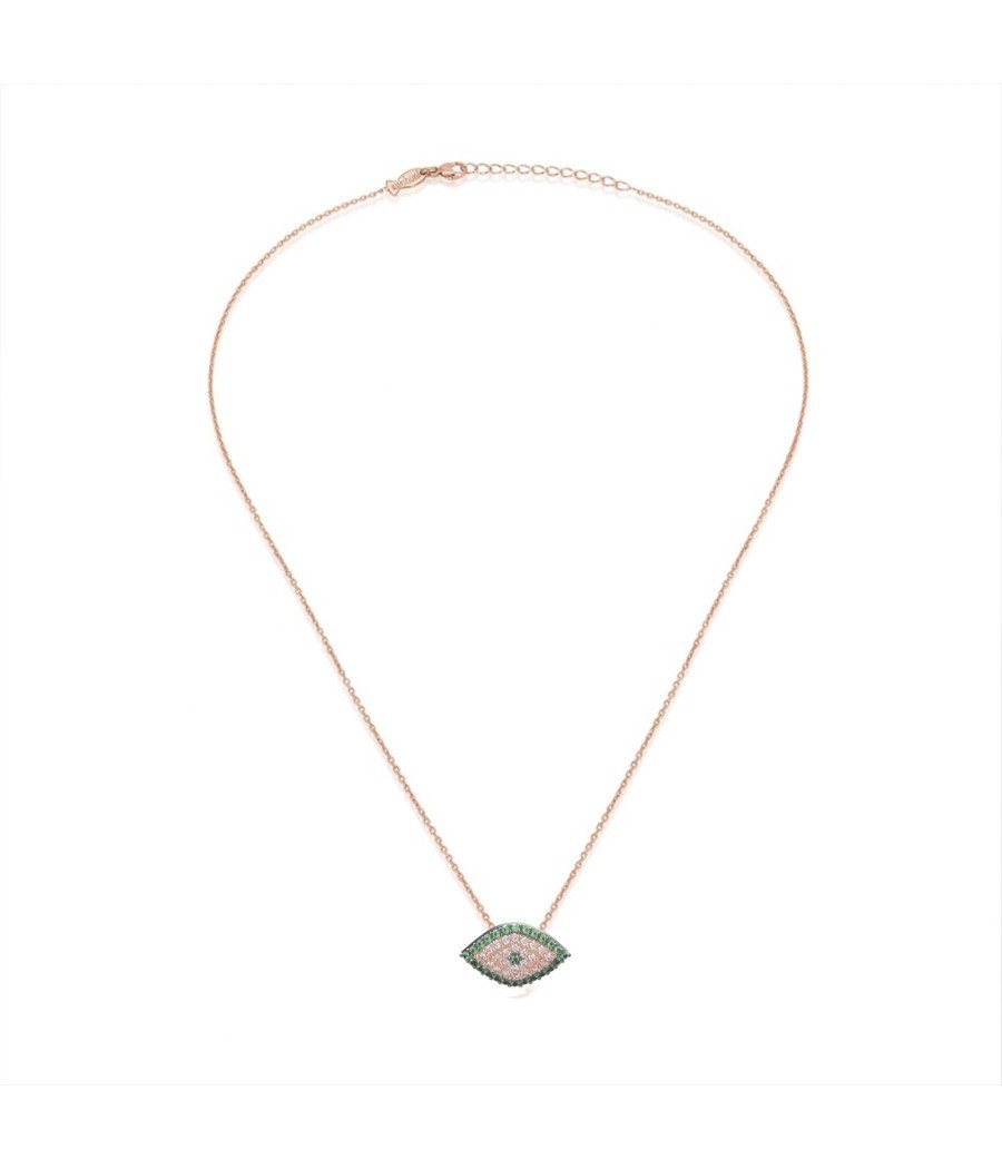 Romantic Rose Gold Greek Eye Necklace 0196PP