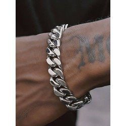 Luxurious Unisex Cuban Βραχιόλι από Ασήμι 0036