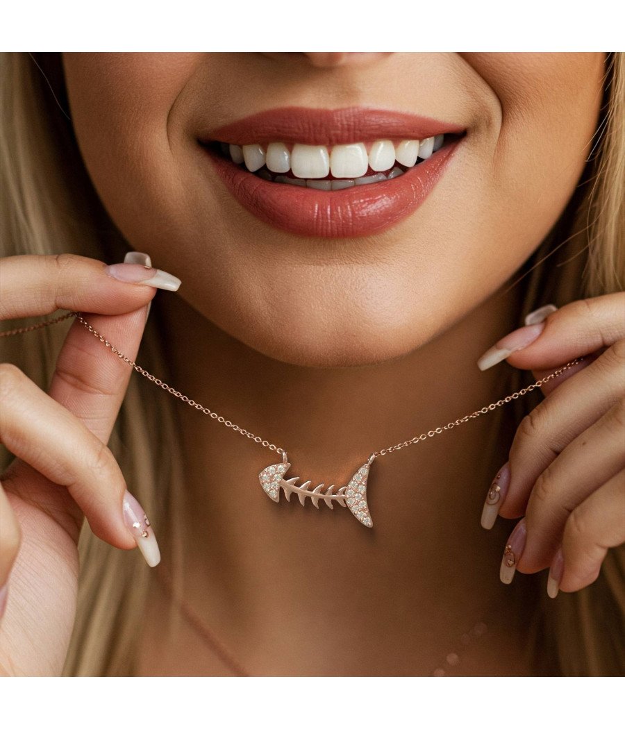 Fishbone Pendant - Fish Pendant Necklace 0231