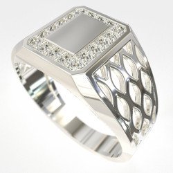 Weißgold Herrenring mit Diamanten 1011LLP
