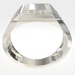Weißgold Herrenring mit Diamanten 1011LLP