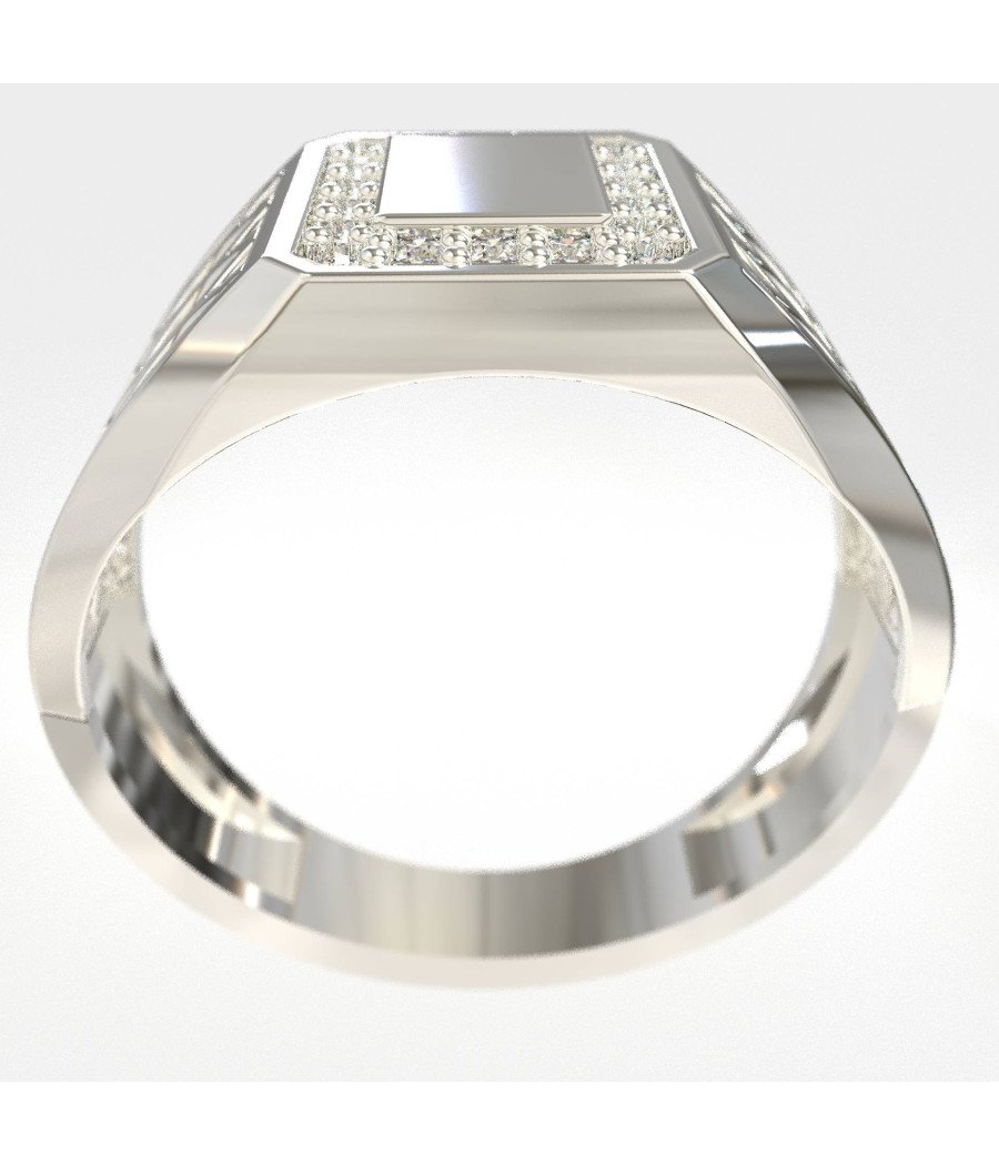 Weißgold Herrenring mit Diamanten 1011LLP