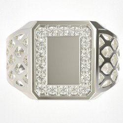 Weißgold Herrenring mit Diamanten 1011LLP