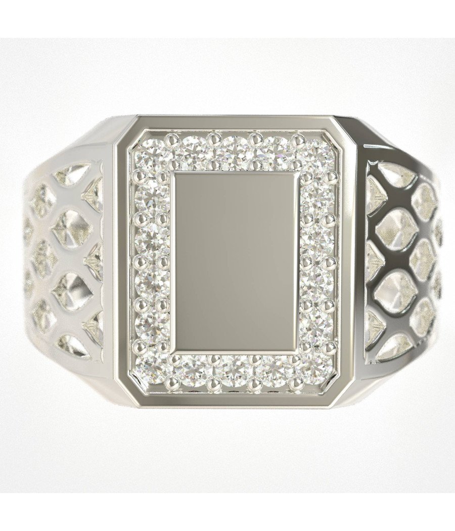 Weißgold Herrenring mit Diamanten 1011LLP