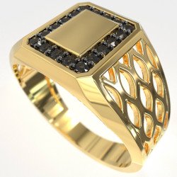 Anillo para hombre con diamantes negros 1011KMP