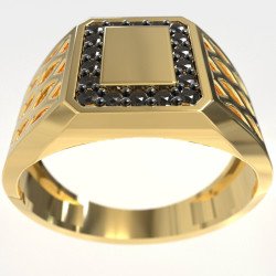 Men's Ring with Black Diamonds 1011KMP