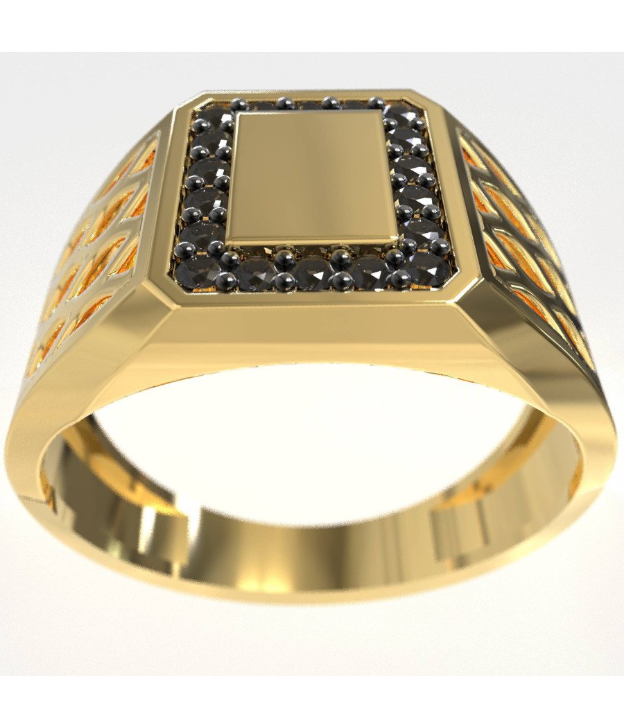 Herrenring mit schwarzen Diamanten 1011KMP