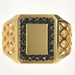 Anillo para hombre con diamantes negros 1011KMP
