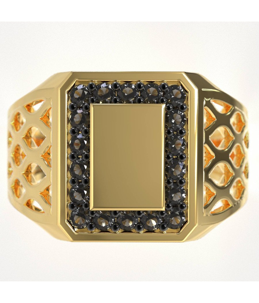Anillo para hombre con diamantes negros 1011KMP