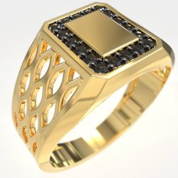 Anillo para hombre con diamantes negros 1011KMP