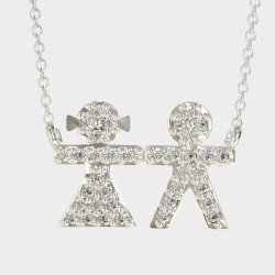 Collier Famille Enfants Tendre Cadeau Pour Amie Mère 0003L