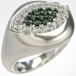 Bague à œil de chevalier en or blanc pour femme 1443L