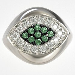 Bague à œil de chevalier en or blanc pour femme 1443L