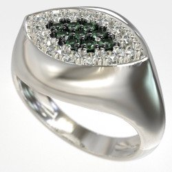 Bague à œil de chevalier en or blanc pour femme 1443L