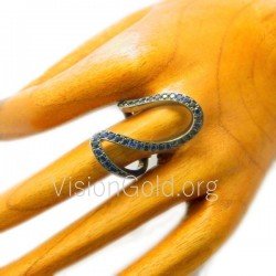 Anillo Moda Mujer Moderna Oro K14 I Plata 925 Me