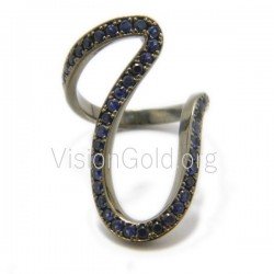 Современная женская мода Золотое кольцо K14 I Серебро 925 Me