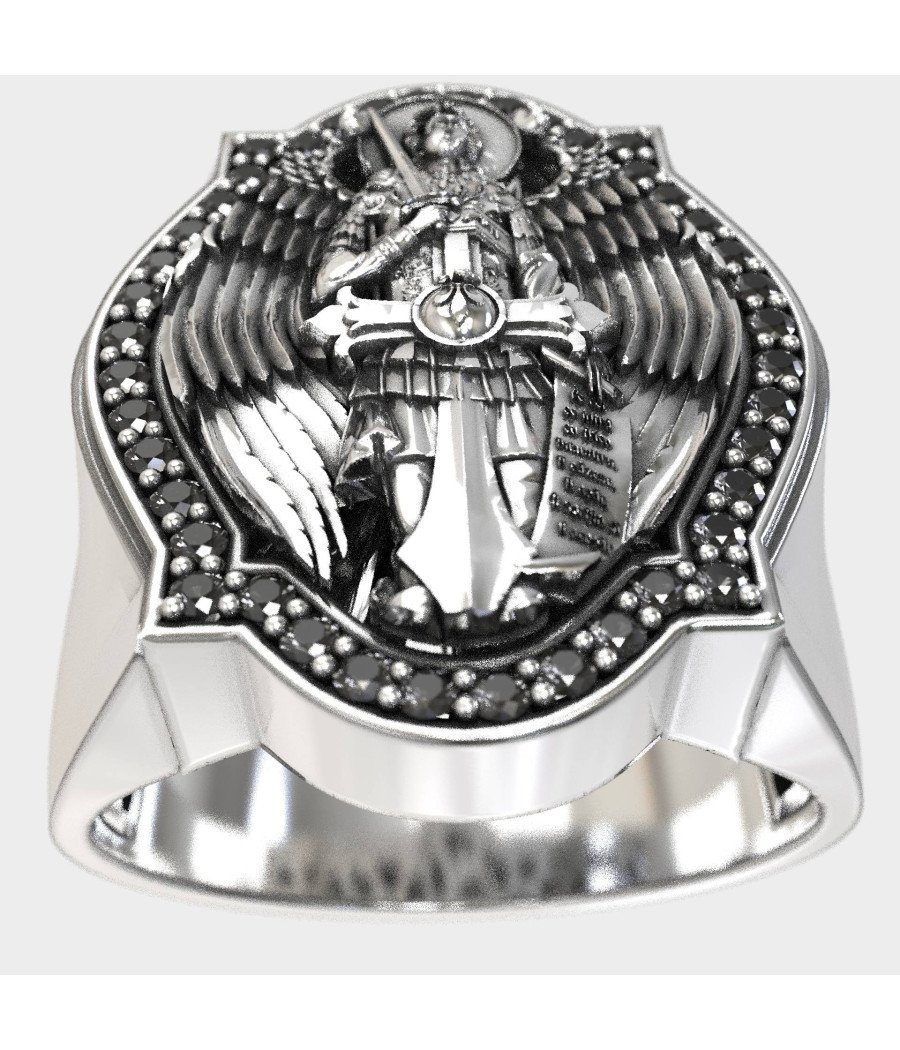 Luxury Saint Michael Protection Signet Ring 0967
