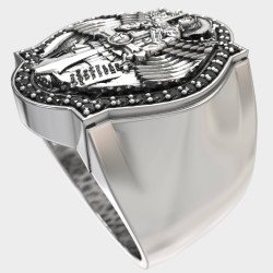 Luxury Saint Michael Protection Signet Ring 0967