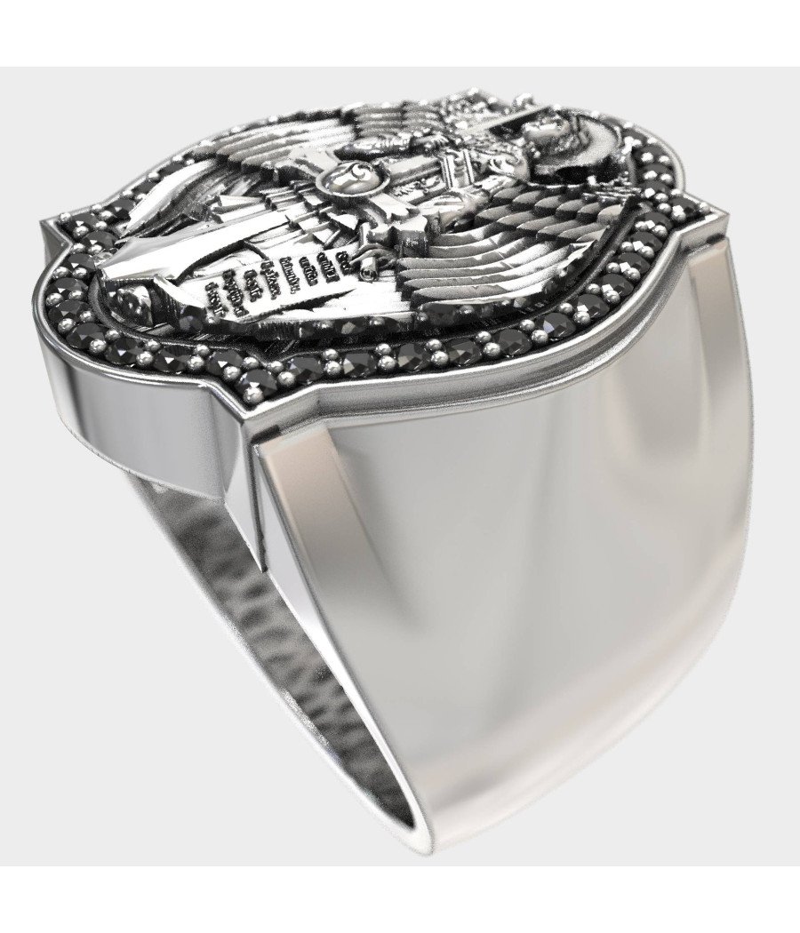 Luxury Saint Michael Protection Signet Ring 0967